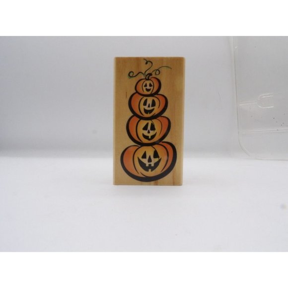 Stamp "Tower of Pumpkins"  Hero Arts  ©1998 3¼" x 1¾" #F1514 - Picture 1 of 5
